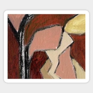 Rose Lemon Wine Red Abstract Art Magnet